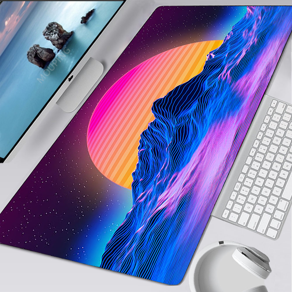 Video Gaming Accessories - Vaporwave Mousepad Retrowave/synthwave 900x400 마우스 패드