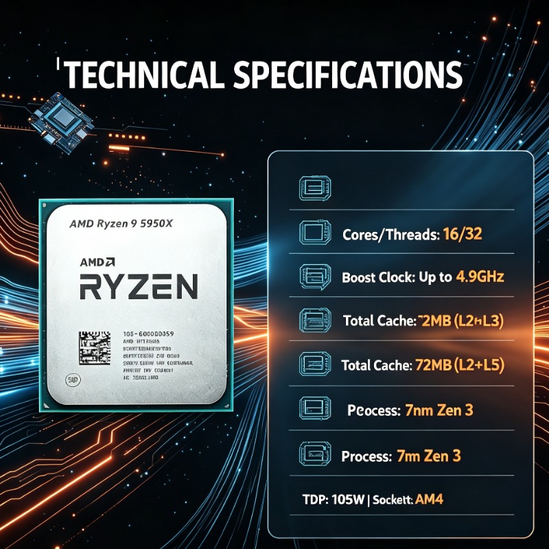 16코어 데스크탑 CPU AMD Ryzen 9 5950 - Amd Cpu Ryzen 9 리뷰 및 가격